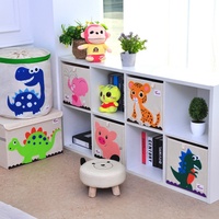 Corbeille de rangement empilable durable avec motif animalier brodé pour organiser les jouets des enfants