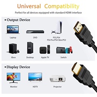 Cable HDTV Macho a Macho para PS5, PS4, Blu-ray, Xbox One, Laptop, PC, Compatible con Resolución 4K, Conductor Chapado en Oro, Revestimiento de PVC