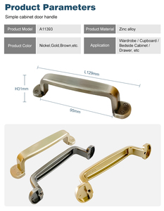 Manija de muebles para el hogar de aleación de Zinc de alta dureza Opulent, accesorios de Hardware de cajón de armario duradero para armarios de cocina - Product Image 3