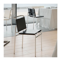 Chaise d'appoint en cuir PU personnalisable avec pieds chromés pour restaurant et café