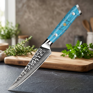 Hot Sale 67 Layers Carbon Steel Damascus Steel Eco-Friendly Multipurpose Restaurant <b>Cutlery</b> Beef Steak <b>Set</b> <b>Black</b> Turquoise - Product Image 4