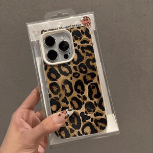 Elegante Custodia per iPhone con Stampa Leopardata Marrone Adatta per iPhone 17 16 15 Pro Max Cover Posteriore in Ecopelle per Donne - Product Image 5