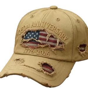 Casquette de baseball unisexe drôle et réglable en coton délavé à 6 panneaux, motif drapeau américain, édition 250e anniversaire USA - Product Image 5
