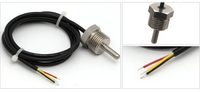 Sensor de temperatura roscado Ds18b20 resistente al agua digital original con tubo de termopozo de acero inoxidable