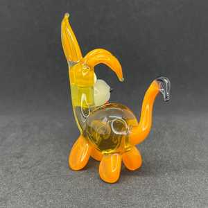 Figura de Perro de Vidrio Soplado a Mano, Escultura de Animal Amarillo Naranja, Pieza de Arte Decorativa Hecha a Mano - Product Image 3