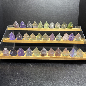 Prix d'usine Artisanat énergétique en pierres précieuses naturelles pour la guérison spirituelle, Fluorite multi-matériaux motif animal Eeyore pour la décoration - Product Image 3