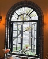 Ventanas de Rejilla de Aleación de Aluminio de Estilo Francés Moderno para Viviendas, con Vidrio Templado