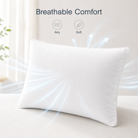 Oreiller de lit rectangulaire respirant le plus vendu, en fibre de polyester, doux et soutien optimal, pour la maison, l'hôtel et la chambre d'hôtes
