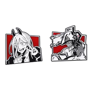 Chainsaw Man Enamel Pins Anime Character Cartoon Brooches Lapel Pins Pochita Makima Clothes Badge Jewelry Gift for Fans Friends