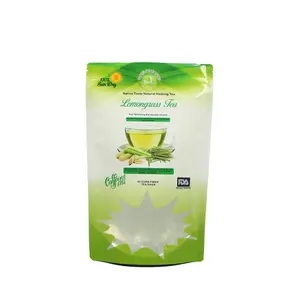 Embalagem de chá verde folhas soltas com logotipo personalizado, sacos de desintoxicação de chá de ervas, sacos de pé com zíper