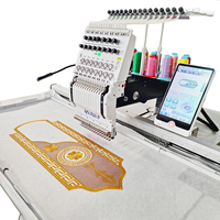 Machine à broder informatisée Gensen A15 Pro à tête unique, 12 aiguilles, 1200 tr/min, haute précision, table de travail pour usage domestique