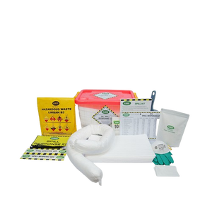Kit anti-déversement d'hydrocarbures SABER efficace de 15 litres avec boîte transparente, kit de réponse avec boîte transparente pour les fuites de laboratoire et d'équipement. - Product Image 1