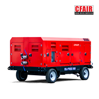 Compresor de Aire Silencioso CFAIR de 1300 CFM y 10.3 BAR, con Motor Diésel Libre de Aceite de Doble Tornillo, Refrigerado por Agua, Motor Alemán, 220V, Portátil, para Uso en Alta Mar