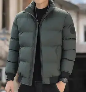 Ucuz sıcak erkek giyim mont kış erkek ceket ve mont 2022 rüzgar geçirmez uzun kollu rahat ceket ceket puf kabarcık ceket