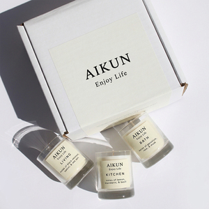 AIKUN - Juego de Velas Aromáticas de Cera de Soja Ecológicas Minimalistas Personalizadas, Hechas a Mano, Bajo MOQ, en Caja de Regalo para el Hogar - Product Image 2