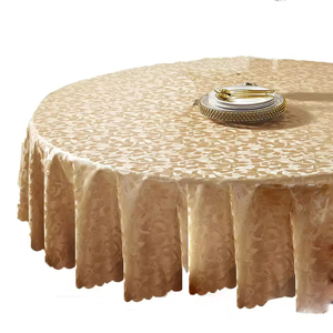 Waterproof Oilproof <strong>Round</strong> PU <strong>Tablecloth</strong> Coffee Color Floral Embossed PU <strong>Tablecloth</strong>, Stain Resistant <strong>Wipeable</strong> <strong>Round</strong> Table Cover - Product Image 1
