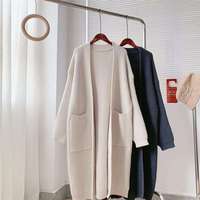 Pull en tricot épais pour femmes d'automne personnalisé Cardigan Usine OEM Pull de base long décontracté à manches longues de grande taille