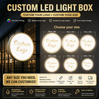 Kotak Lampu LED Bulat Tahan Air dengan Bingkai Stainless Steel untuk Iklan Logo Kustom, Papan Nama Toko Bisnis Luar Ruangan, Papan Nama Blade