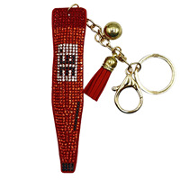 En gros Porte-clés lettre alphabet en strass avec pompon, Pendentif de sac tendance, Accessoires de sac à main transfrontaliers très demandés