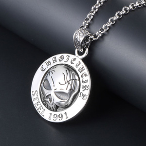 Collar con Colgante de Calavera de Acero Inoxidable, Estilo 1991, Joyería de Moda - Product Image 3