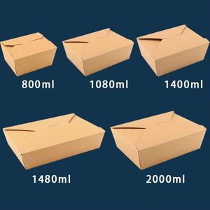 Factory Direct Sale <b>Noodles</b> Salad Fried Chicken Square Shaped Takeaway Brown Kraft Paper Packaging <b>Box</b> - Product Image 3