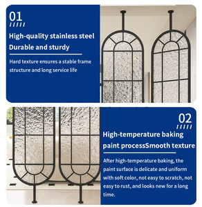 OEM Contemporary Stainless Steel Laser Cut Panel Living <strong>Room</strong> <strong>Divider</strong> Swivel <strong>Screens</strong> <strong>Room</strong> <strong>Dividers</strong> Black Metal Partitions - Product Image 3