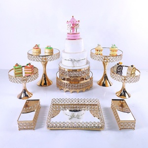 Juego de Soportes de Metal con Cristal <span class=keywords><strong>para</strong></span> Tartas y Postres <span class=keywords><strong>para</strong></span> Fiestas de Cumpleaños y Bodas, Suministros <span class=keywords><strong>para</strong></span> Negocios de Comida - Product Image 3