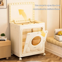 Boîte de rangement pliable en PP PET, grande capacité, organisateur de jouets, bac de rangement pour vêtements, conteneur de rangement pour couettes avec roulettes