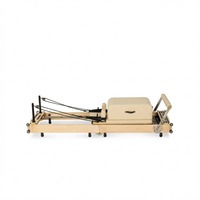 Pilates Reformer Pliable pour la Maison – Équipement de Silencieux avec Chariot en Bois Massif pour l'Entraînement