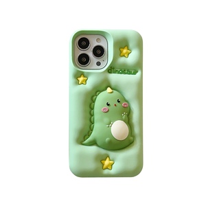 เคสซิลิโคนนิ่มลายการ์ตูนน่ารักลายไดโนเสาร์สำหรับ iPhone 16 15 14 13 12 11 PRO MAX - Product Image 1
