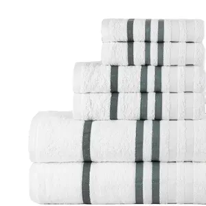 उच्च गुणवत्ता 100% कपास त्वचा के अनुकूल स्नान तौलिया होटल स्पा के लिए लक्जरी नरम लुभावनी तौलिया सेट