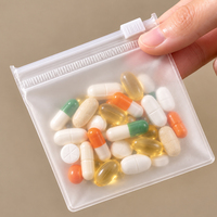 Sac de rangement pour pilules en EVA givré, pochette organisatrice de médicaments colorée à fermeture éclair, sac d'emballage en plastique givré réutilisable, vente en gros