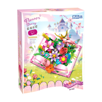 Vente en gros d'usine, jouets de construction en ABS pour filles, modèles de blocs de construction, journal de fleurs préservées, journal de fleurs, 5 à 7 ans, anniversaire