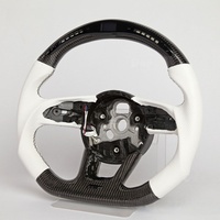 Volant de voiture en cuir blanc perforé en fibre de carbone LED de haute qualité personnalisé pour Audi A4 A5 S3 S4 S5 RS3 RS4 RS5