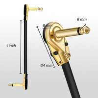 Pack économique de câbles de raccordement plats pour guitare, gaine en PVC, connecteurs économiques pour pédalier, pour utilisation avec guitare, piano, haut-parleur - Débutant, Amateurs