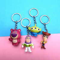 Porte-clés Coolter Mignon Créatif Dessin Animé Anime Buzz Toy Story Monstre Ours Fraise en PVC avec Base Métallique et Impression Numérique
