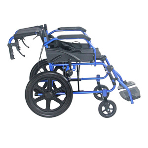 Portable foldable aluminum manual wheelchair, lightweight travel equipment for the elderly with <b>small</b> <b>wheels</b> - Product Image 5
