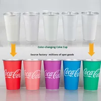 Tasse en aluminium avec logo personnalisé 450ml Tasse à bière réutilisable à couleur changeante thermique réactive écologique pour les événements en plein air