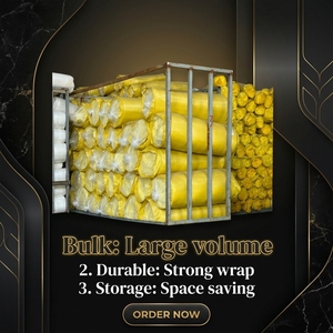 Lámina de Lana de Fibra de Vidrio, Aislamiento Térmico y Acústico Ligero, Ecológico e Industrial <span class=keywords><strong>para</strong></span> <span class=keywords><strong>Techos</strong></span> y Paredes de Construcción - Product Image 1