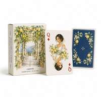 Cartes à jouer personnalisées Mallorca Citron Aquarelle Portrait Couple Jeu de poker Boîte de rangement Cadeau Service tout-en-un