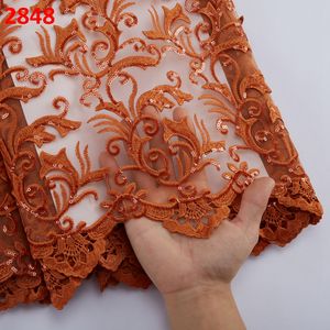 2848 nuovo arrivo Applique pizzo con perline e pietre per le donne abito ricamato 3D Tulle francese tessuto di pizzo - Product Image 2