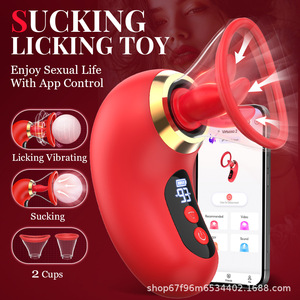 Mainan seks dewasa wanita bertenaga USB Licking & mengisap <span class=keywords><strong>Stimulator</strong></span> klitoris Vibrator lidah mawar penjepit puting grosir - Product Image 2