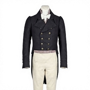 New <b>Men</b> <b>Black</b> 100% <b>Wool</b> Fabric Regency 1810 & 1830 Historical Uniform British Tailcoat Fast Ship - Product Image 1