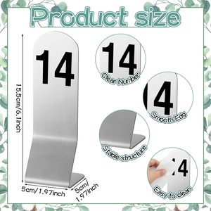 ป้ายเลขโต๊ะสแตนเลสสองด้าน LANJO 1-25 สำหรับร้านอาหาร งานแต่งงาน ที่นั่งคาเฟ่ - Product Image 2