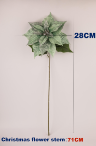クリスマス卒業母の日イースター新年のお祝いの機会のための現実的な青い原始ポインセチアの花の茎 - Product Image 2