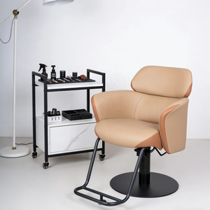 Luxury <b>Synthetic</b> <b>Leather</b> Barber Chair Hydraulic Salon Styling Chair Gold Frame Professional Hair Cutting Chair Height Barbershop - Product Image 3