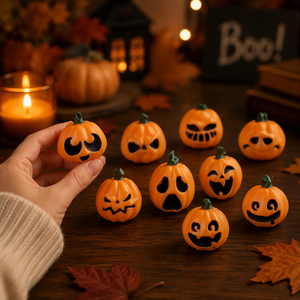 Figurine Citrouille d'Halloween Imprimée en 3D Effrayante Joyeuse <span class=keywords><strong>Triste</strong></span> En colère Décoration de Table Automne Cadeau en Résine Vente en Gros pour Fêtes - Product Image 5