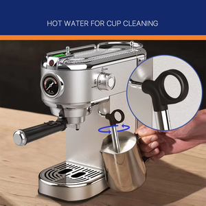 Cafetière expresso professionnelle <span class=keywords><strong>avec</strong></span> <span class=keywords><strong>mousseur</strong></span> à <span class=keywords><strong>lait</strong></span> Machine à café compacte à vapeur ruban en acier inoxydable électrique - Product Image 2