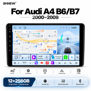 BHNEW Auto-DVD-Player Android Autoradio für Audi <span class=keywords><strong>A4</strong></span> B6 B7 2000-2009 Kabelloses CarPlay Auto-Stereoanlage Navigation GPS DSP Geteilter Bildschirm - Product Image 1