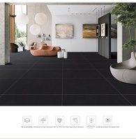 Carreaux en porcelaine effet marbre noir mat pleine masse 600x1200mm antidérapants résistants aux acides pour murs et sols intérieurs d'hôtels